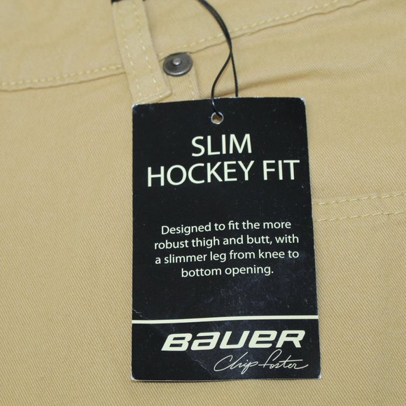Bauer Chip Foster Slim Hockey NWT Men's 34 x 34 Khaki 5 Pocket Stretch Jeans - Picture 3 of 13